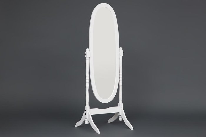 Зеркало напольное с поворотным механизмом белого цвета - лучшие Напольные зеркала в INMYROOM