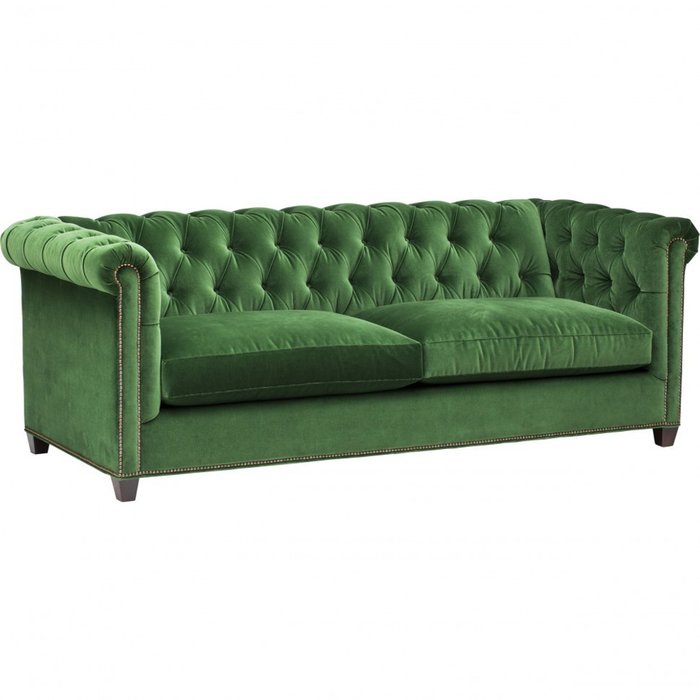 Диван Chesterfield зеленого цвета - купить Прямые диваны по цене 175000.0
