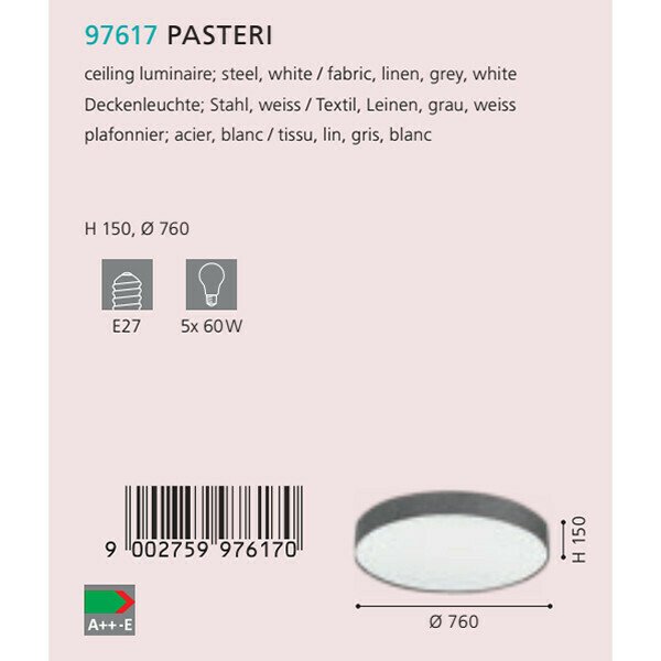 Светильник потолочный Eglo Pasteri 97617 - лучшие Подвесные светильники в INMYROOM