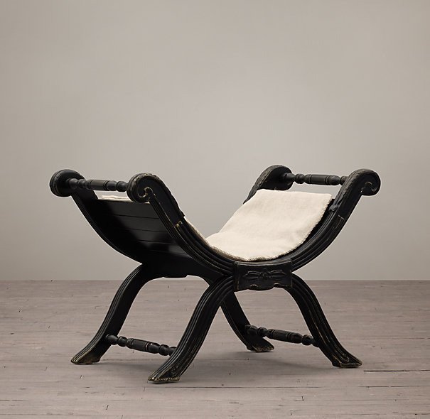 Табурет 18th c. Neoclassical Upholstered Antiqued Black Walnut - лучшие Обеденные стулья в INMYROOM