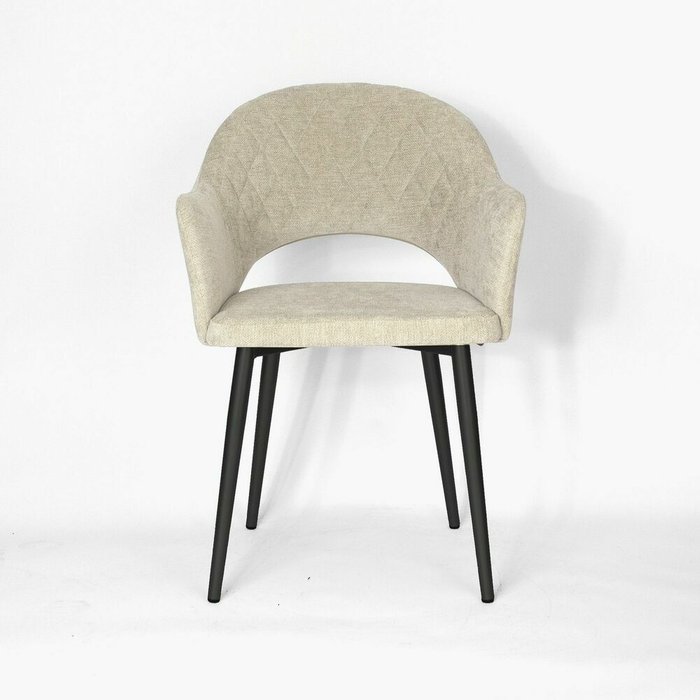 Стул Белладжио бежевого цвета с черными ножками - купить Обеденные стулья по цене 13500.0