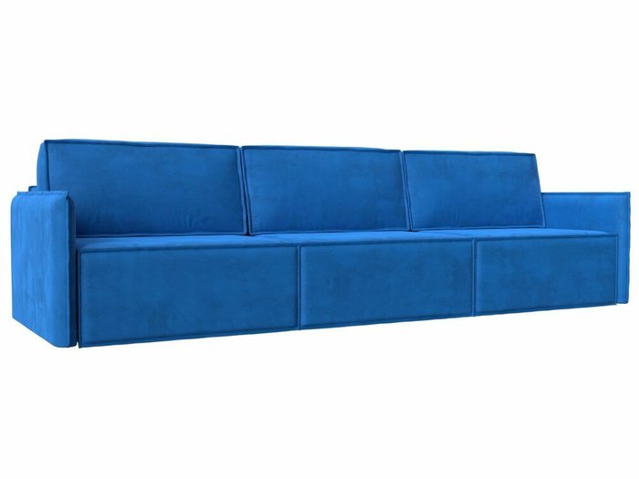 Прямой диван-кровать Либерти лонг голубого цвета