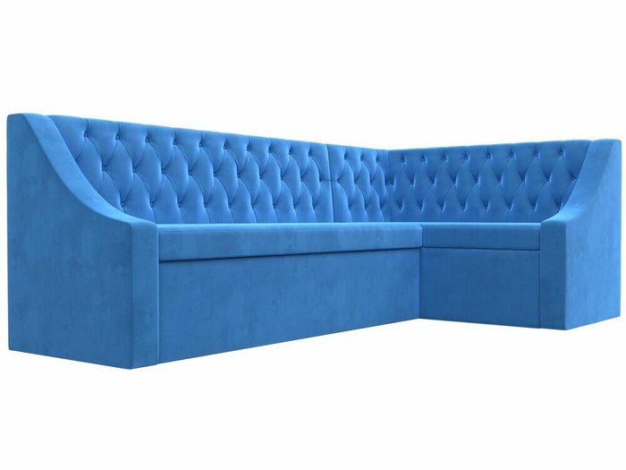 Кухонный угловой диван-кровать Мерлин голубого цвета правый угол - лучшие Угловые диваны в INMYROOM