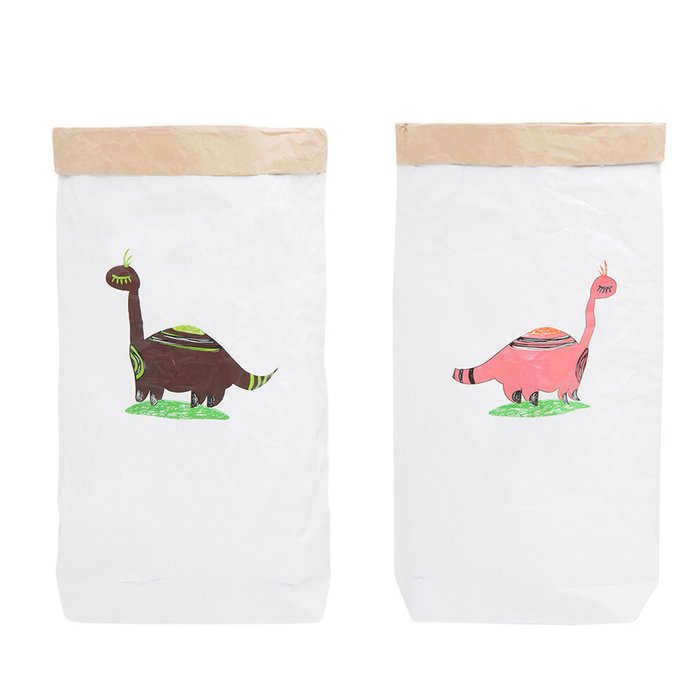 Эко-мешок для игрушек из крафт бумаги Бронтозавр Маша - купить Декоративные коробки по цене 390.0