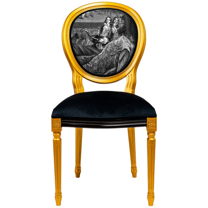 Стул Лувр черно-золотого цвета - купить Обеденные стулья по цене 32000.0