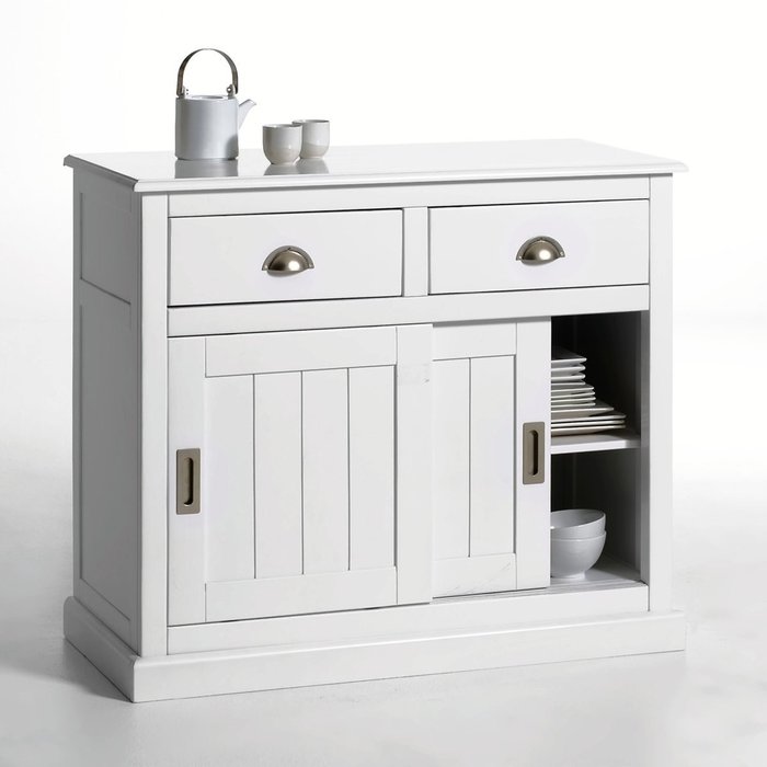 Буфет с дверками и ящиками из массива сосны Inqaluit белого цвета - купить Буфеты и серванты по цене 32367 Буфет с дверками и ящиками из массива сосны Inqaluit белого цвета - купить Буфеты и серванты по цене 32367