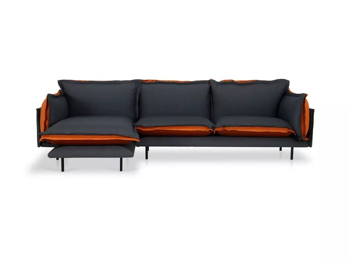 Угловой диван Barcelona серо-оранжевого цвета - лучшие Угловые диваны в INMYROOM
