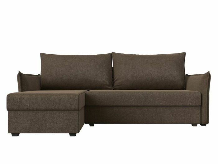 Угловой диван-кровать Лига 004 коричневого цвета угол левый - купить Угловые диваны по цене 35999.0