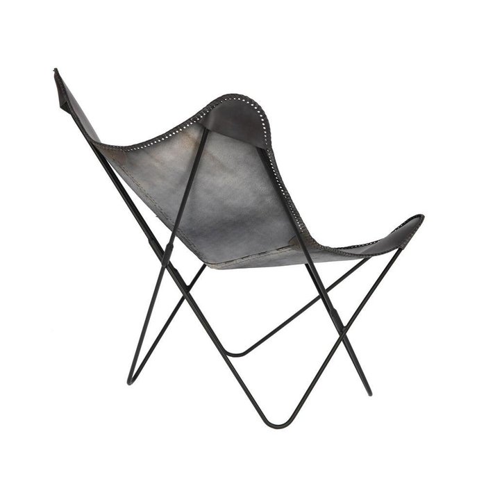 Стул-кресло Flynn Black leather chair черного цвета - лучшие Обеденные стулья в INMYROOM