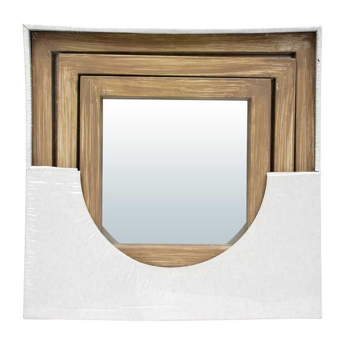 Комплект из трех настенных зеркал Риччоне бежевого цвета - лучшие Настенные зеркала в INMYROOM