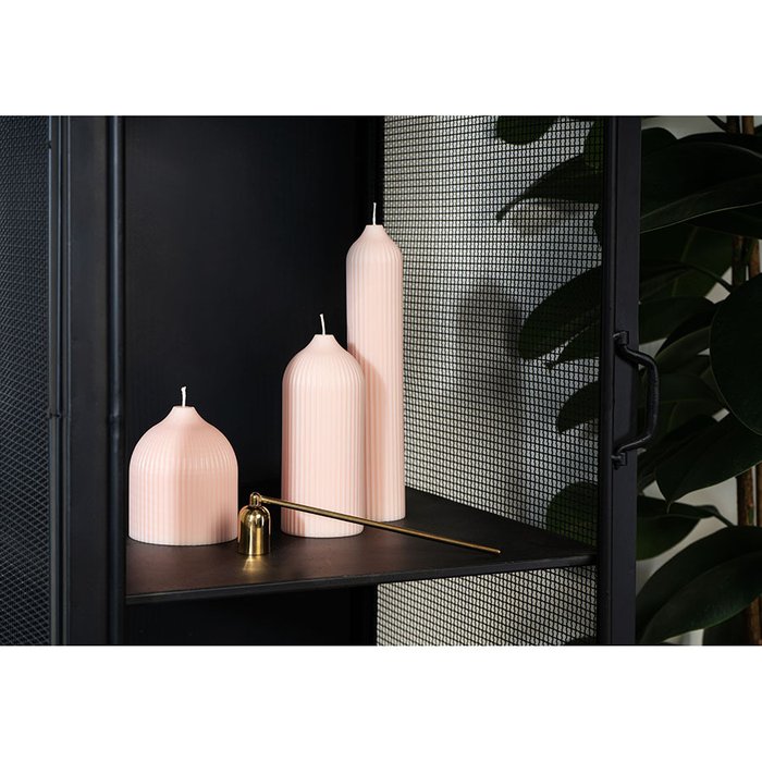 Свеча декоративная из коллекции Edge бежево-розового цвета - купить Свечи по цене 1990.0