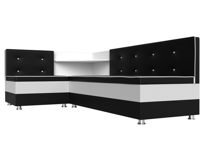 Угловой диван Милан черно-белого цвета (экокожа) левый угол - лучшие Угловые диваны в INMYROOM