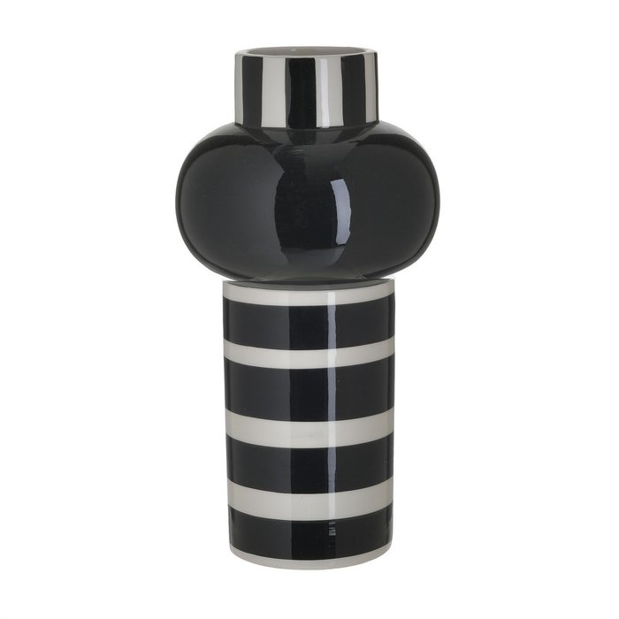 Керамическая ваза черно-белого цвета