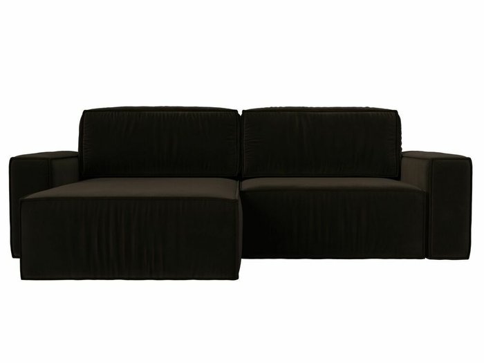 Угловой диван-кровать Прага классик коричневого цвета левый угол - купить Угловые диваны по цене 75999.0