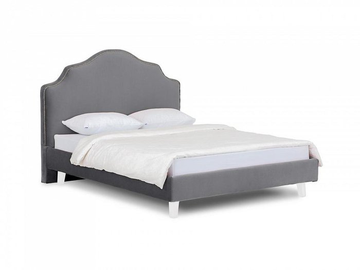 Кровать Queen Victoria L 160х200 серого цвета - купить Кровати для спальни по цене 44080.0