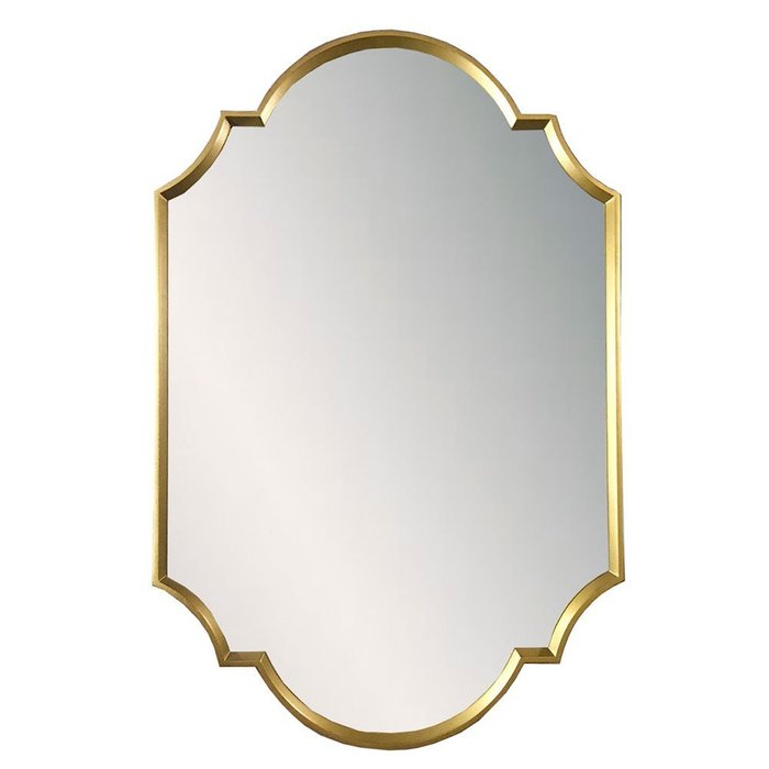Настенное зеркало Фигурное-1 в раме золотого цвета 110х70