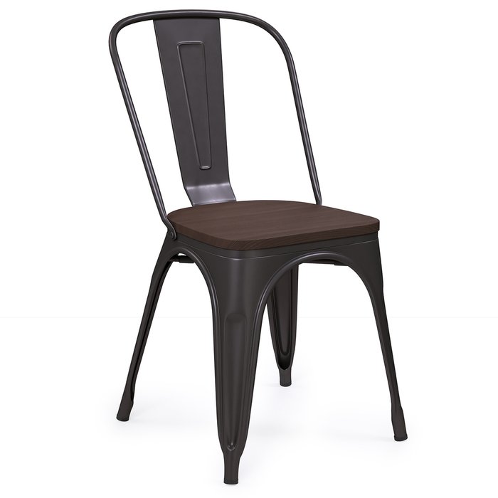 Обеденный стул Bistro Wood черного цвета