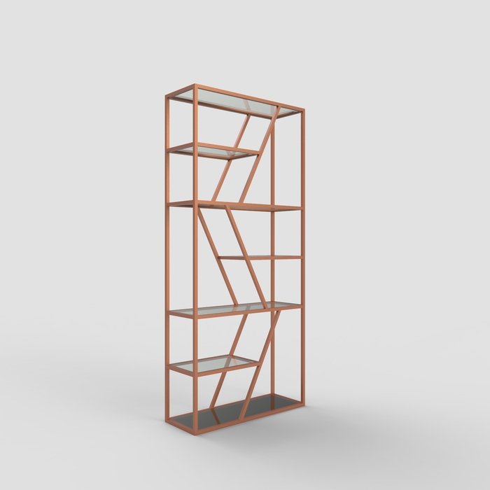 Стеллаж "Demid" бронзовый с прозрачным стеклом (2200х1100х300) Стеллаж "Demid" бронзовый с прозрачным стеклом (2200х1100х300)