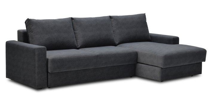 Угловой диван-кровать Вегас темно-серого цвета