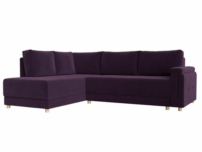 Угловой диван-кровать Лига 024 темно-фиолетового цвета левый угол