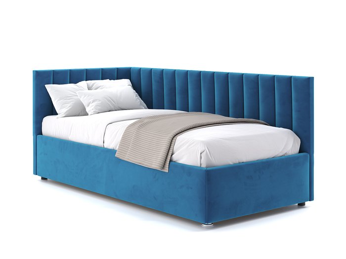 Кровать Negga Mellisa 120х200 синего цвета с подъемным механизмом левая