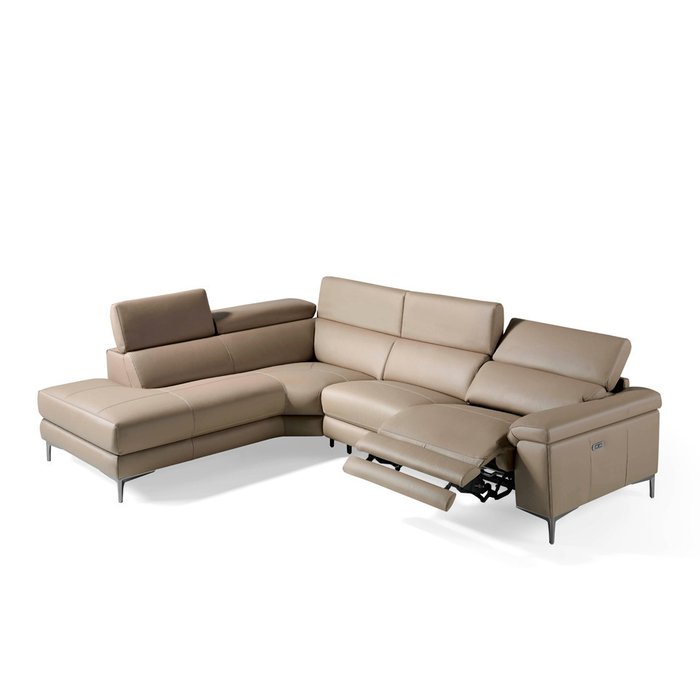 Угловой диван с реклайнером бежевого цвета - купить Угловые диваны по цене 960990.0