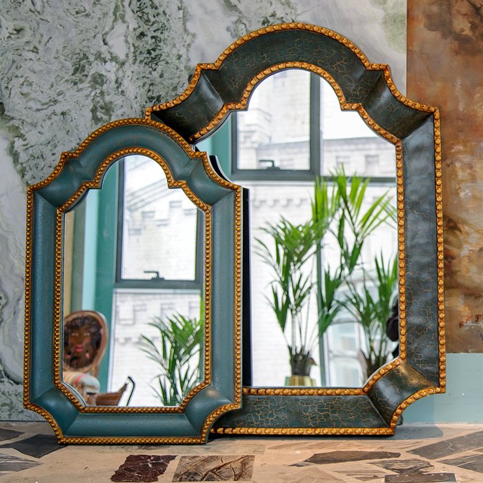 Настенное зеркало Туркуаз Гранд в раме изумрудного цвета  - купить Настенные зеркала по цене 40000.0