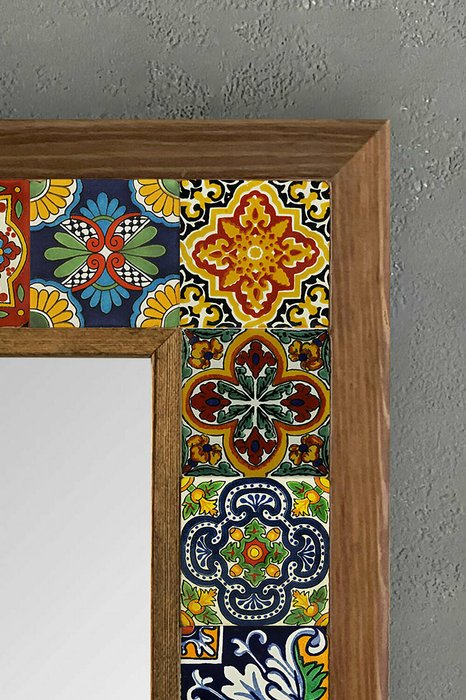 Настенное зеркало 33x33 с мозаикой из натурального камня - лучшие Настенные зеркала в INMYROOM