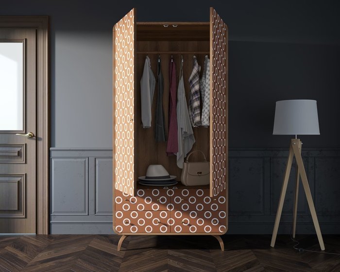Шкаф в скандинавском стиле Ellipse Print с ящиками принт 3 - лучшие Шкафы распашные в INMYROOM