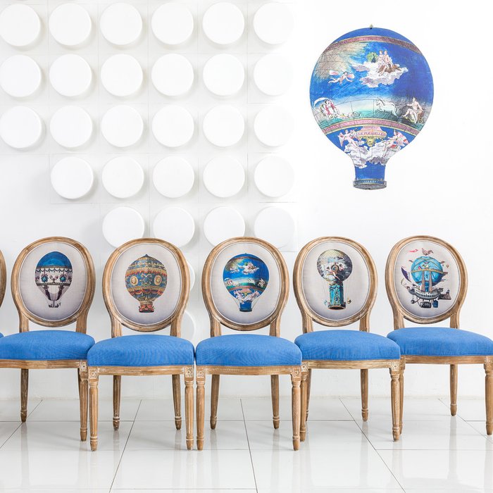 Стул Розьер с сиденьем и спинкой синего цвета - лучшие Обеденные стулья в INMYROOM