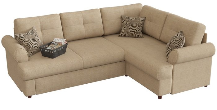 Угловой диван-кровать Мирта Милфорд бежевого цвета