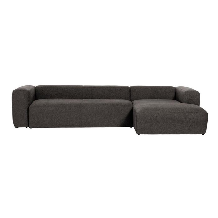 Угловой диван Grey Blok с правым шезлонгом темно-серого цвета - купить Угловые диваны по цене 280990.0