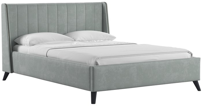 Кровать Виола 160х200 светло-серого цвета без подъемного механизма