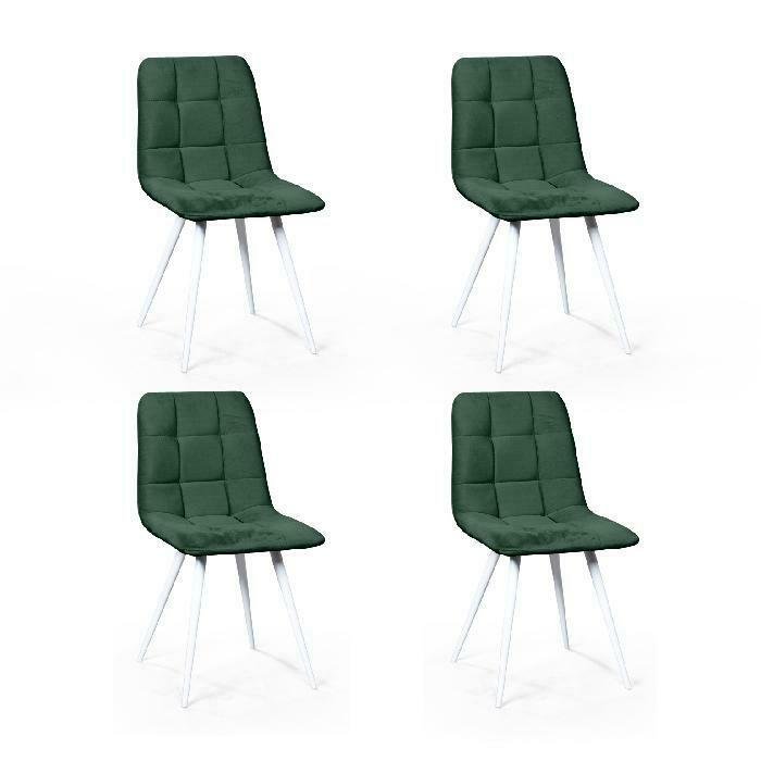 Набор из четырех стульев Uno зеленого цвета
