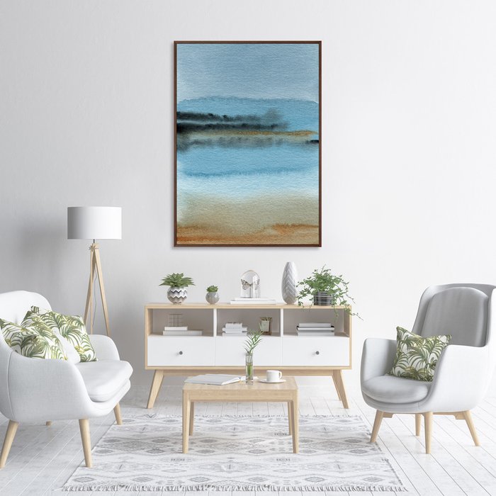 Репродукция картины на холсте Sandy lakeshore in the morning mist - лучшие Картины в INMYROOM
