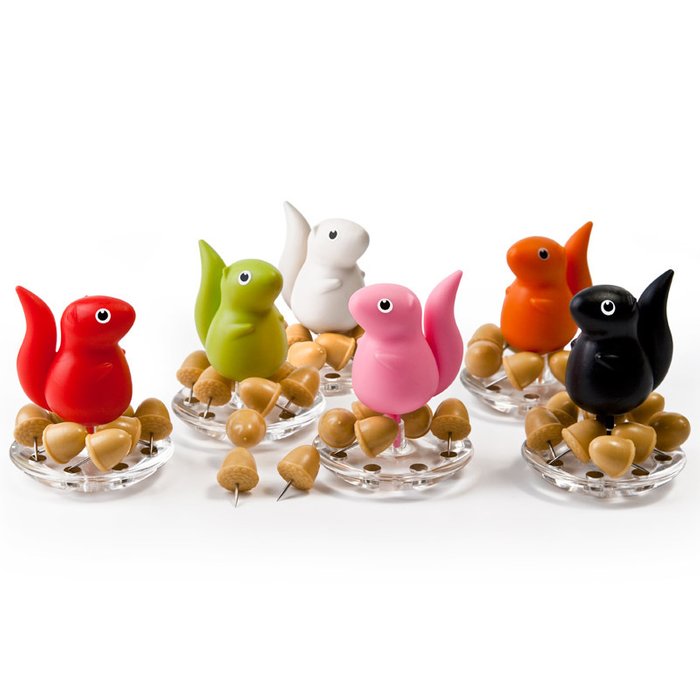 Канцелярские иголки squirrel красные - купить Декоративные предметы по цене 620.0