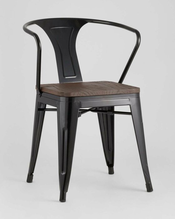 Cтул Tolix Arm черного цвета - купить Обеденные стулья по цене 8990.0