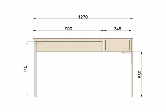 Стол туалетный Cube Design бежевого цвета - купить Туалетные столики по цене 42360.0