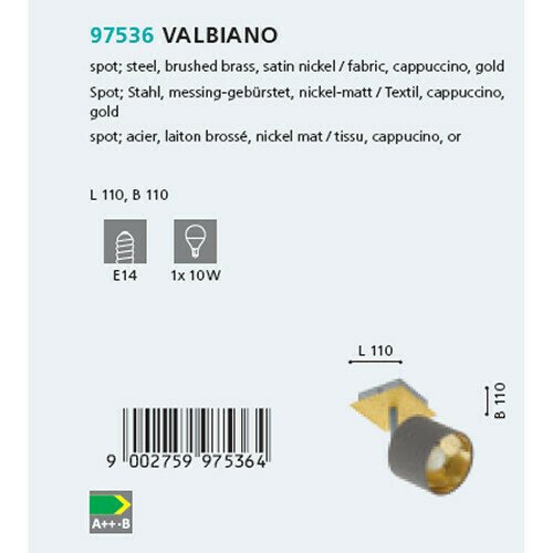 Спот Valbiano S серо-латунного цвета - лучшие Накладные споты в INMYROOM