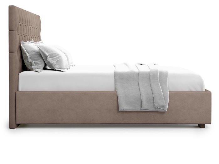 Кровать с подъемным механизмом Nemi 140х200 темно-бежевого цвета - лучшие Кровати для спальни в INMYROOM