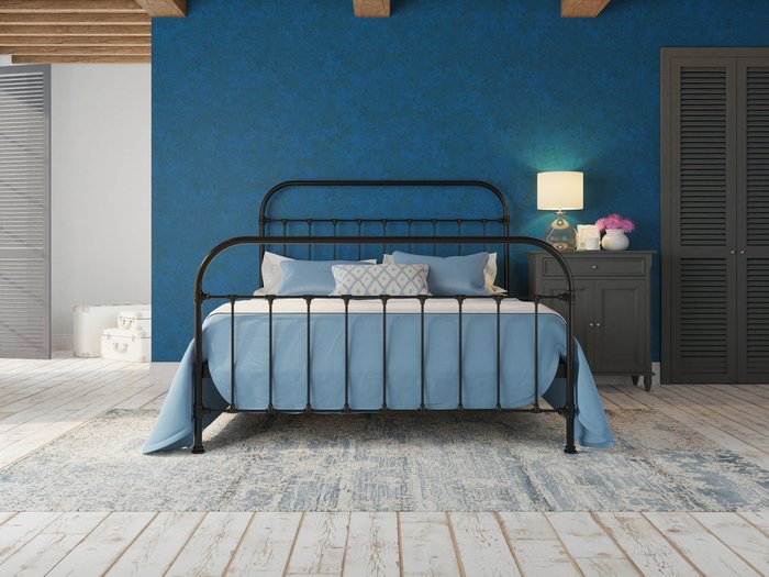 Кровать Полина 120х200 черно-глянцевого цвета