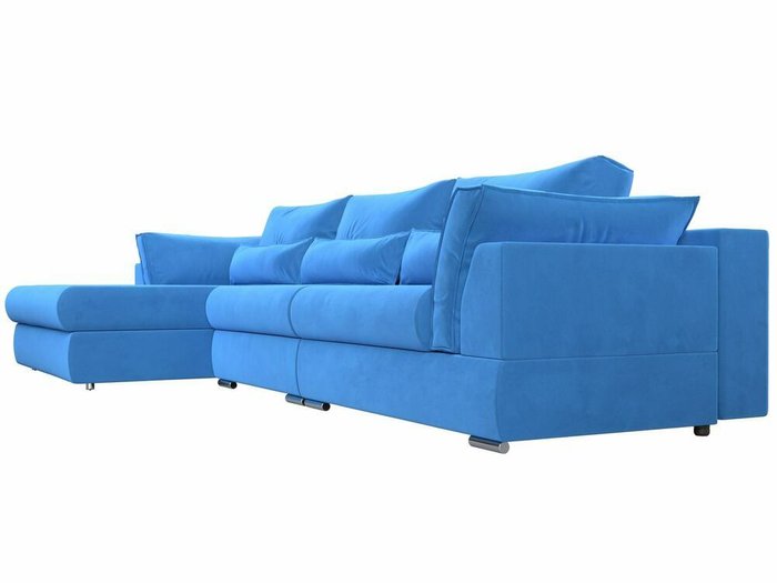 Угловой диван-кровать Пекин Long голубого цвета угол левый - лучшие Угловые диваны в INMYROOM