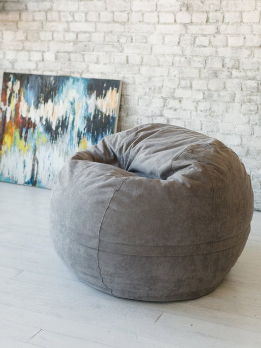 Кресло Софт 100х100 серого цвета - купить Бескаркасная мебель по цене 10890.0