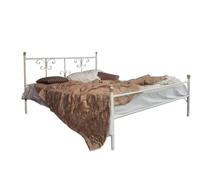 Кованая кровать Симона 180х200 белого цвета - купить Кровати для спальни по цене 31990.0