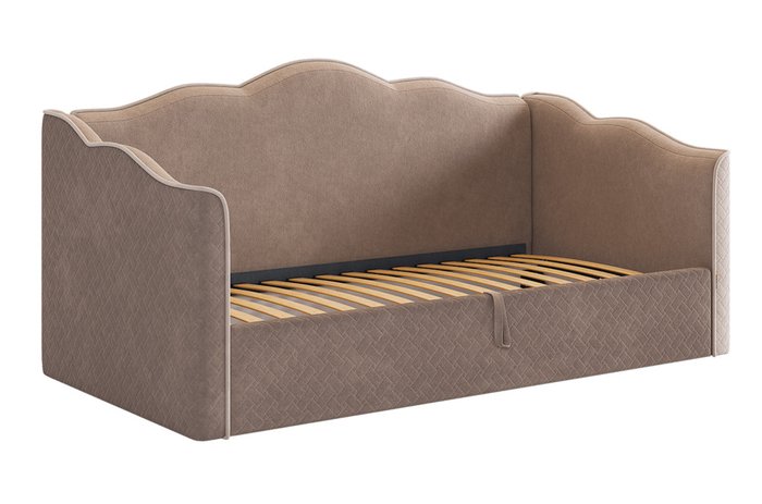 Кровать с подъемным механизмом Лея 90х200  темно-бежевого цвета - лучшие Одноярусные кроватки в INMYROOM
