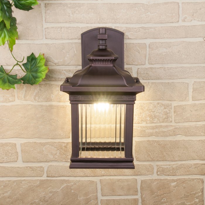 Настенный уличный светильник Sargas D коричневого цвета - лучшие Настенные уличные светильники в INMYROOM