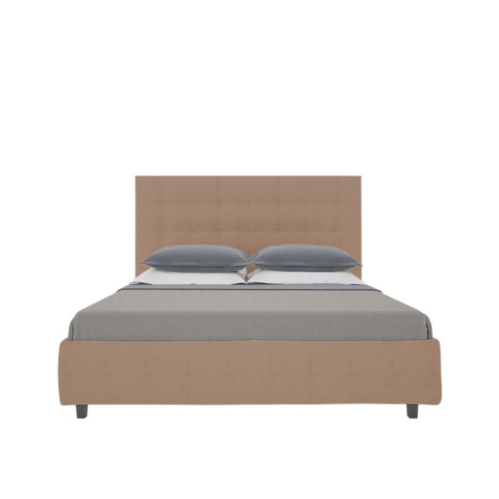 Кровать Royal Black Велюр Серо-коричневый 200х200 - лучшие Кровати для спальни в INMYROOM