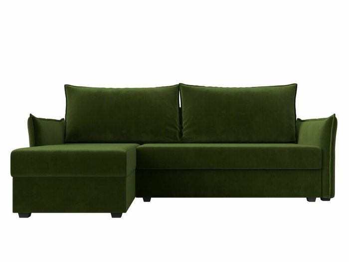 Угловой диван-кровать Лига 004 зеленого цвета угол левый - купить Угловые диваны по цене 33999.0