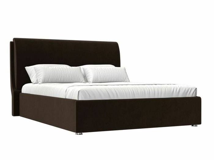 Кровать Принцесса 200х200 темно-коричневого цвета с подъемным механизмом