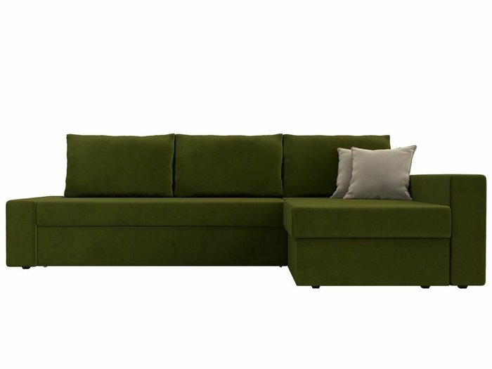 Угловой диван-кровать Версаль зеленого цвета правый угол - купить Угловые диваны по цене 44999.0
